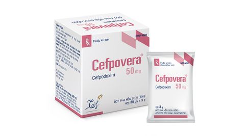  Bột pha hỗn dịch uống Cefpovera 50mg trị nhiễm khuẩn 