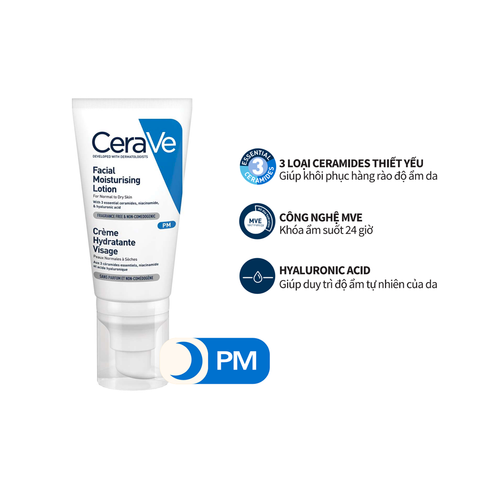  Sữa dưỡng ẩm chuyên biệt ban đêm CeraVe Facial Moisturizing Lotion PM 52ml 
