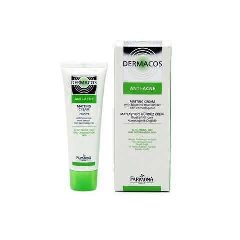  Kem giảm bóng nhờn ngừa mụn chứa bùn hoạt tính Farmona Dermacos Anti-Acne Matting Cream with Bioactive Mud Extract Non-comedogenic 50ml 