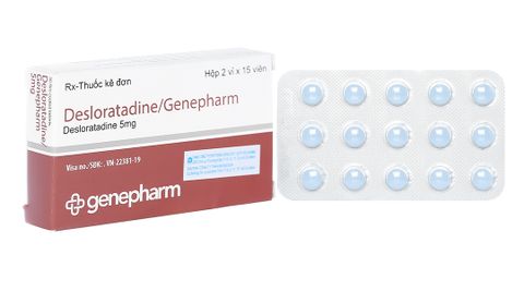  Viên Genepharm Desloratadine 5mg điều trị viêm mũi dị ứng, mày đay, mẩn ngứa. 