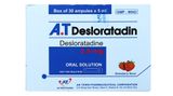  Dung dịch uống A.T Desloratadin 2.5mg/5ml giảm viêm mũi dị ứng, mày đay (30 ống x 5ml). 