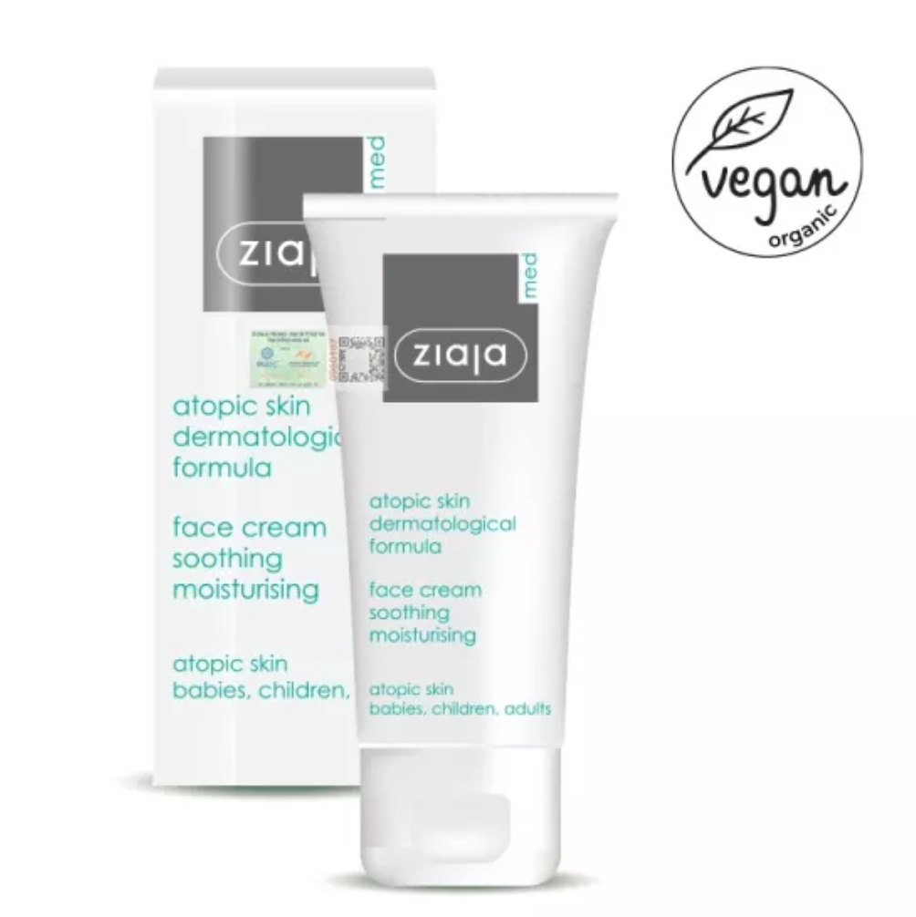  Kem Dịu Nhẹ - Dưỡng Ẩm 5% Urê Ziaja Med Atopic Skin Dermatological Formula Face Cream Soothing Moisturising 50ml 