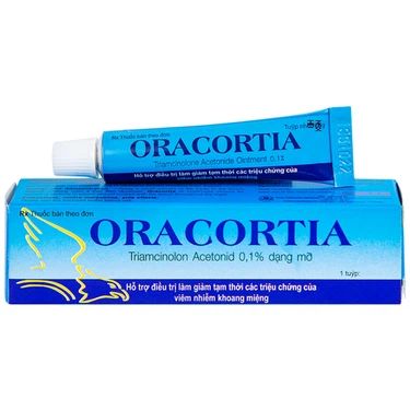  Thuốc mỡ Oracortia 0,1% giảm triệu chứng viêm nhiễm khoang miệng, loét do chấn thương 