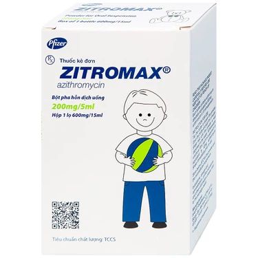 Bột pha hỗn dịch uống Zitromax 200mg/5ml điều trị các chứng nhiễm khuẩn (15ml) 