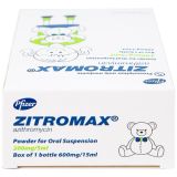  Bột pha hỗn dịch uống Zitromax 200mg/5ml điều trị các chứng nhiễm khuẩn (15ml) 
