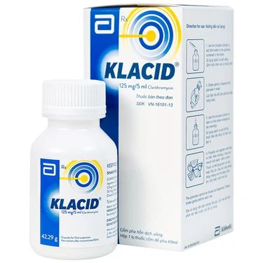  Cốm pha hỗn dịch uống Klacid 125mg/5ml điều trị nhiễm khuẩn đường hô hấp (60ml) 