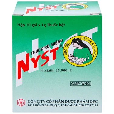  Thuốc rơ miệng Nyst 25.000IU dự phòng và điều trị bệnh Candida miệng 