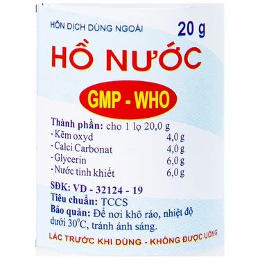  Hỗn dịch dùng ngoài Hồ nước 20g điều trị da khô,các bệnh về da và nhiễm khuẩn da 