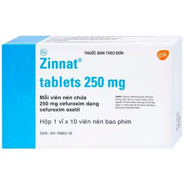  Thuốc Zinnat 250mg điều trị nhiễm khuẩn 