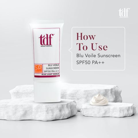  Kem chống nắng TDF Blu Voile Sunscreen SPF50 PA +++ Blue Light Sheild 50g 