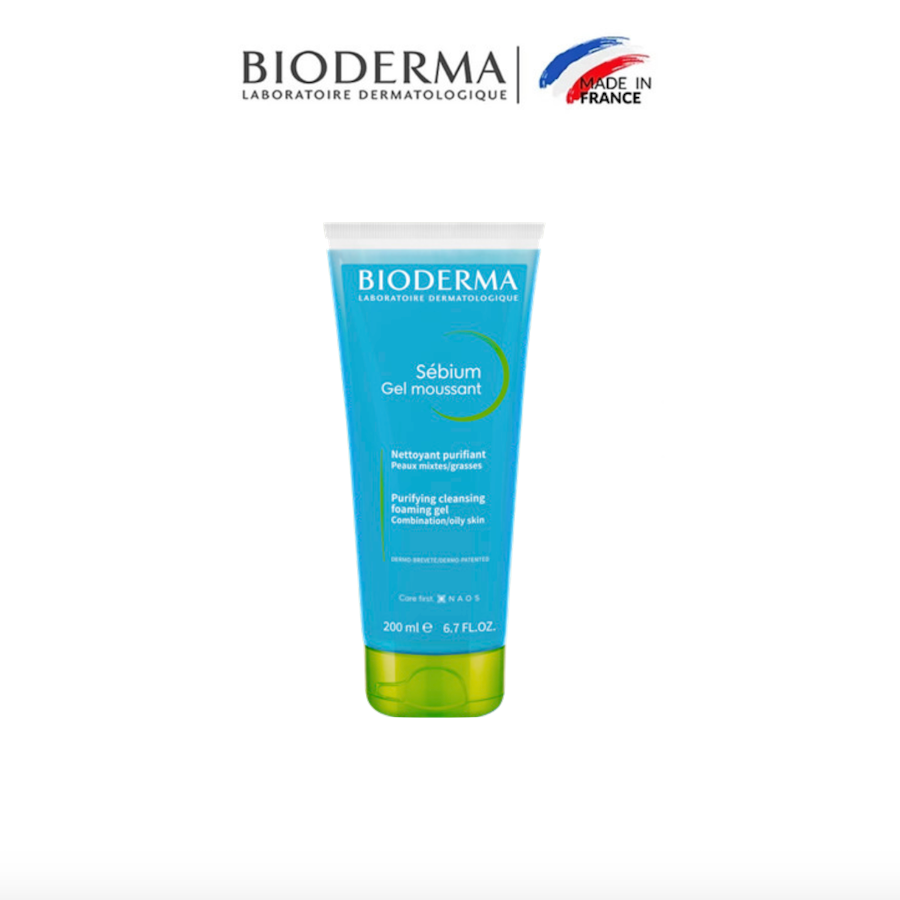  Gel rửa mặt ngăn ngừa mụn cho da dầu hoặc da hỗn hợp Bioderma Sebium Gel Moussant 200ml 
