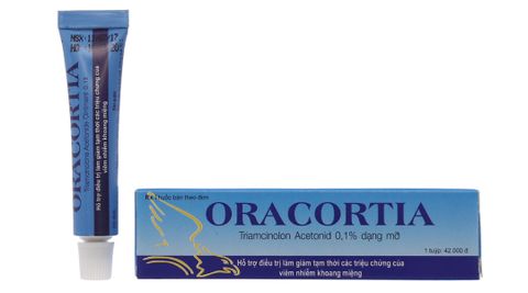  Thuốc mỡ Oracortia 0,1% giảm triệu chứng viêm nhiễm khoang miệng, loét do chấn thương 