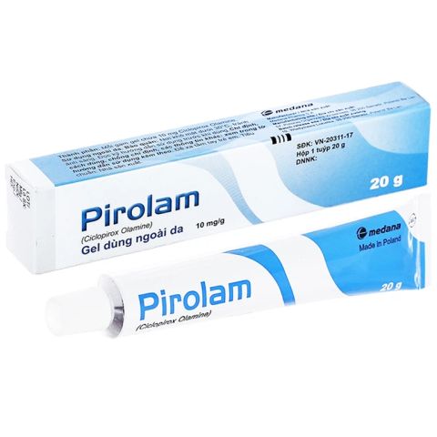  Tuýp Pirolam gel 10mg/g điều trị tình trạng nấm da, nấm da chân, nấm da đầu, nấm móng (20g). 