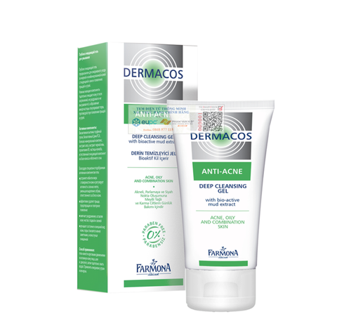  Gel rửa sạch sâu ngừa mụn chứa bùn hoạt tính cho da hỗn hợp, da dầu, da mụn trứng cá Farmona Dermacos Anti Acne Deep Cleansing Gel 150ml 