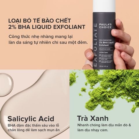  Dung Dịch Loại Bỏ Tế Bào Chết Paula's Choice Skin Perfecting 2% BHA Liquid Exfoliant 118ml 