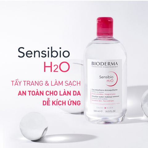  Nước tẩy trang cho da nhạy cảm Bioderma Sensibio H2O 500ml 