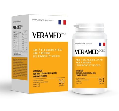  Viên uống Veramed Gold chống oxy hóa, làm sáng da giảm thâm, nám và giảm nguy cơ lão hóa da ( Hộp 50 viên ). 