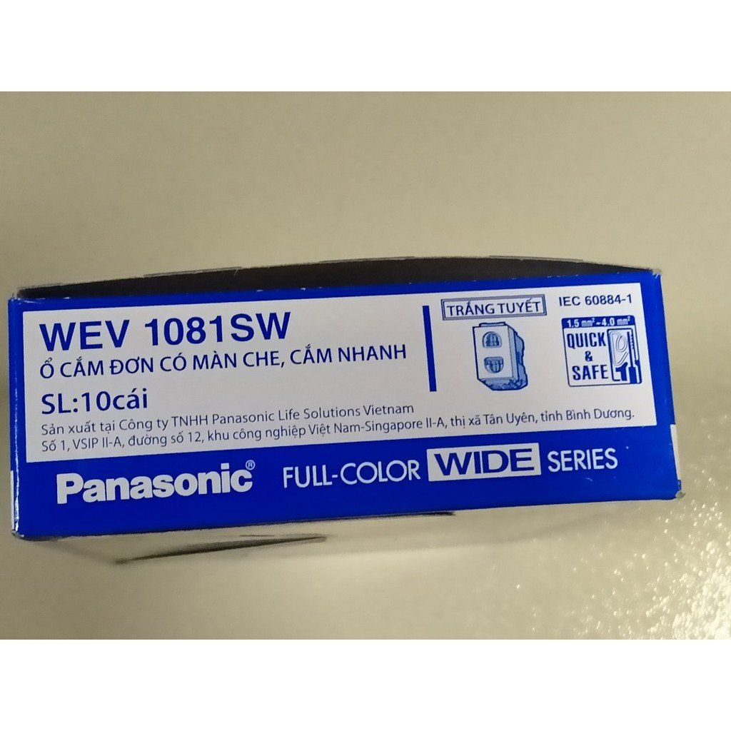 Ổ cắm đơn 2 chấu có màng che Panasonic - WEV1081SW