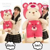  Gấu bông lena copslay, gấu teddy mặt yếm đội mũ 