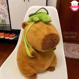  Gấu bông chuột lang nước capybara đeo cặp rùa xanh 