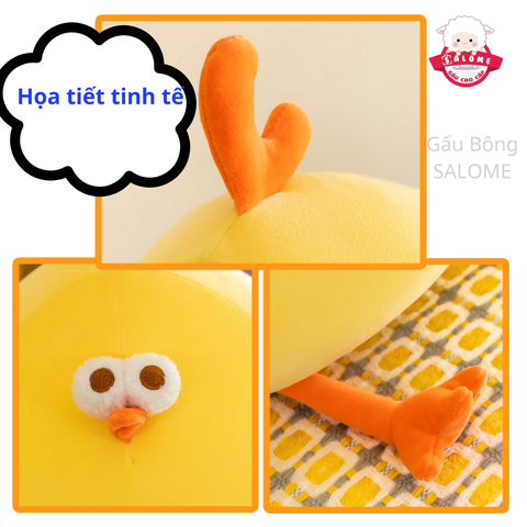  Gấu bông Gà vàng mặt thộn. Gà tròn cute 