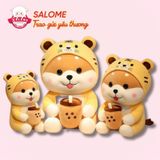  Gấu bông chó Shiba đội nón hổ 