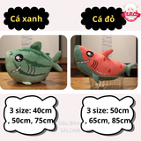  Gấu bông cá mập dưa hấu tròn màu xanh - đỏ 