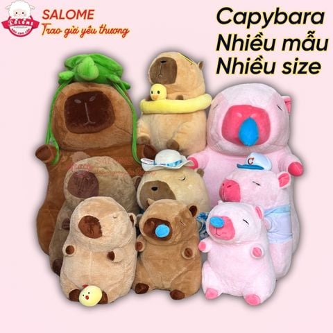  Gấu Bông Chuột Lang Nước Capybara Hồng Chảy Mũi 