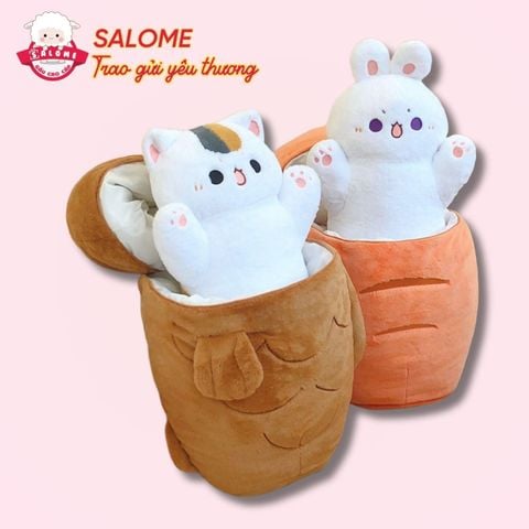 Gấu Bông Con Mèo Trong Cá Nướng, Thỏ Trắng Cà Rốt, Chó Trong Khúc Xương