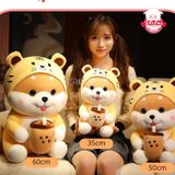  Gấu bông chó Shiba đội nón hổ 