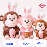  Gấu bông khỉ ôm bình sữa 