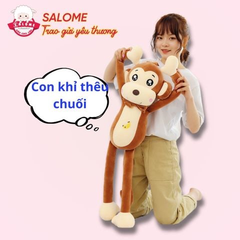 Gấu bông khỉ dài thêu chuối