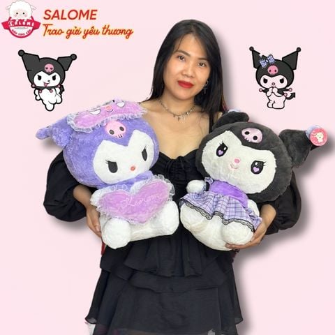 Gấu bông kuromi mặc váy tím