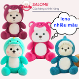  Gấu bông lena ngồi đội nón gấu dâu đáng yêu 