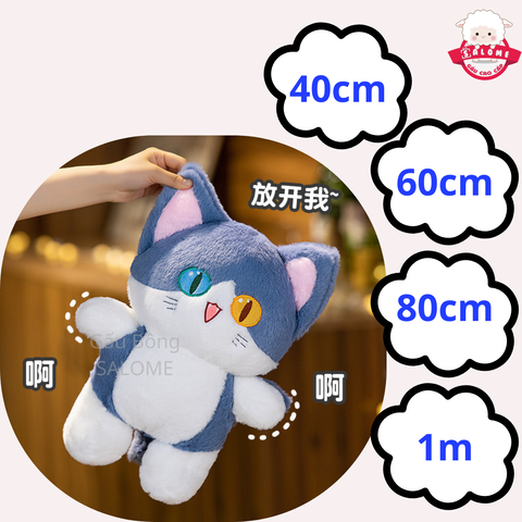  Gấu bông mèo cá mập Xanh mắt hai màu 