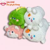  Gấu bông ôm ngủ thỏ trắng, khủng long xanh, cáo hồng 