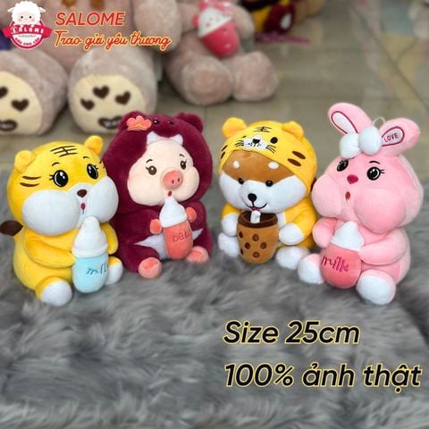  Gấu bông ôm bình sữa 30cm- 40cm 