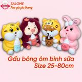  Gấu bông ôm bình sữa 30cm- 40cm 