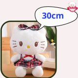  Gấu Bông Hello Kitty Mặc Váy Caro Hồng Đen Dễ Thương 
