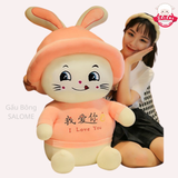  Gấu Bông Con Mèo Đội Mũ Thỏ 