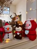  Gấu bông heo ôm bình sữa đội nón ông già noel trang trí giáng sinh 
