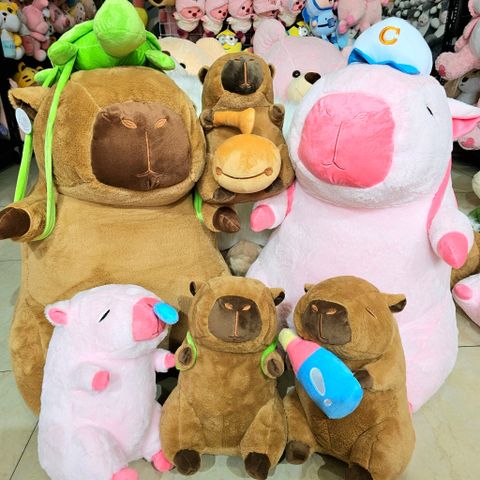  Gấu Bông Chuột Lang Nước Capybara Hồng Chảy Mũi 
