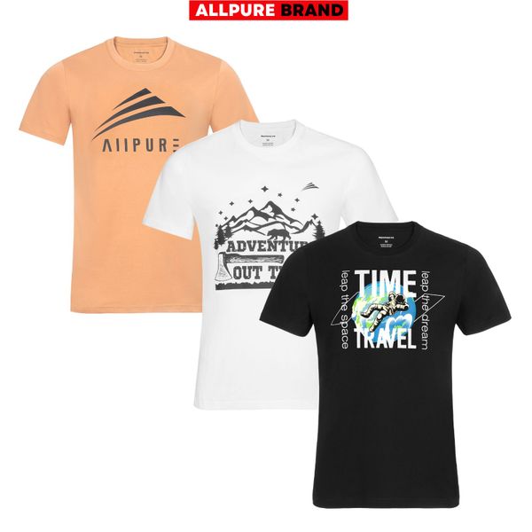  [Black Friday] Combo 3 áo thun cotton in lụa trực tiếp thương hiệu ALLPURE 