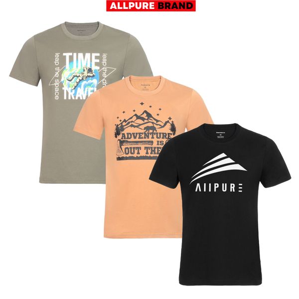  [Black Friday] Combo 3 áo thun cotton in lụa trực tiếp thương hiệu ALLPURE 