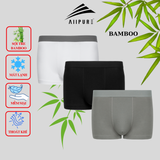  Combo 03 Quần lót nam Trunk Bamboo ALLPURE khử mùi, kháng khuẩn màu Trắng-Đen-Xám 