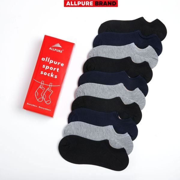  Combo 10 đôi tất lười thời trang chống tuột gót thoáng khí khử mùi thương hiệu ALLPURE 