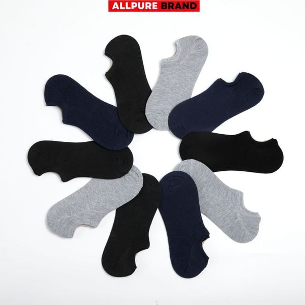  Combo 10 đôi tất lười thời trang chống tuột gót thoáng khí khử mùi thương hiệu ALLPURE 