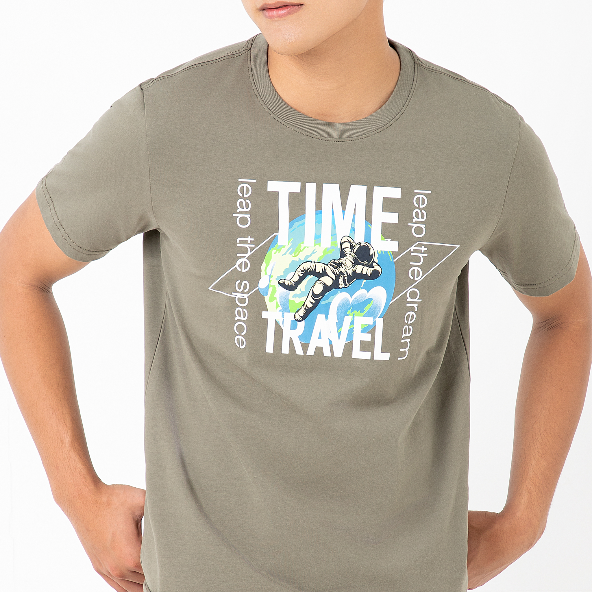  Áo thun nam cao cấp ALLPURE Space Print T-Shirt - Green 