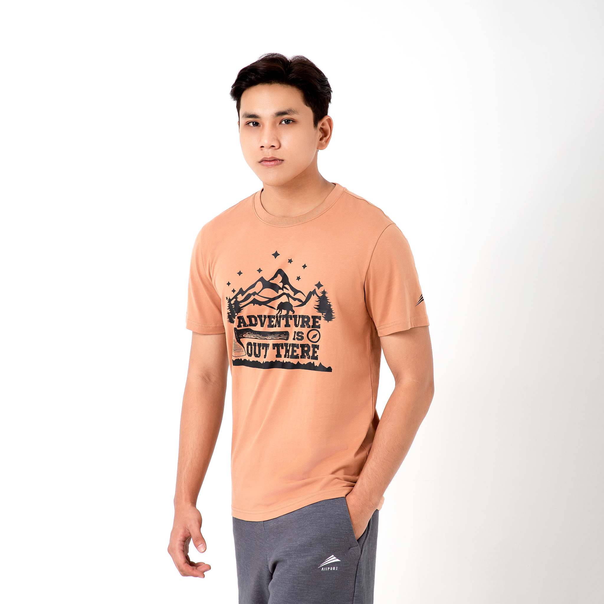  Áo thun nam thể thao ALLPURE  Advanture T-Shirt- Brown 