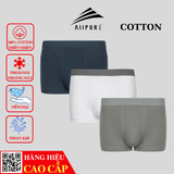  Combo 03 quần lót nam Trunk Cotton Compact co giãn, khử mùi, kháng khuẩn-Xanh-Trắng-Xám 